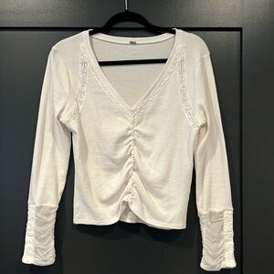 Free People V Neck Long Sleeve Top